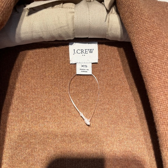 J. Crew Factory NWOT Sweater Blazer Tan X-Small Pockets Long Line Open Front - Picture 8 of 11